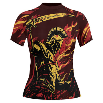 Rashninja Spartan Fire Warrior Women's Short Sleeve Rash Guard