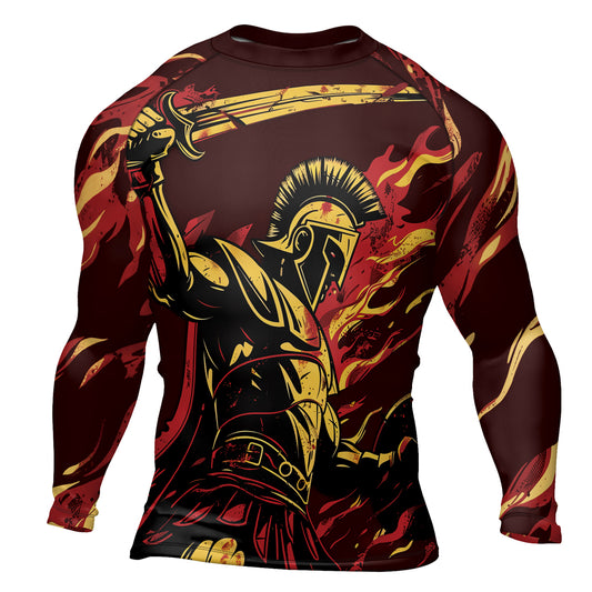Rashninja Spartan Fire Warrior Men's Long Sleeve Rash Guard