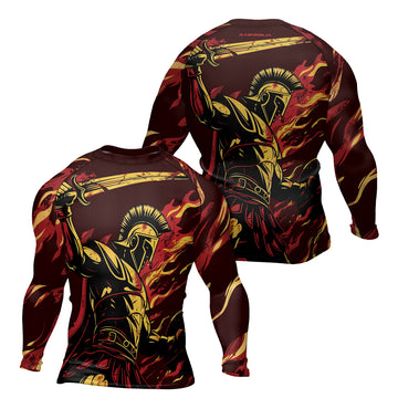 Rashninja Spartan Fire Warrior Men's Long Sleeve Rash Guard