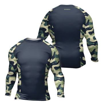 Rashninja Dark Green Camouflage Men's Long Sleeve Rash Guard