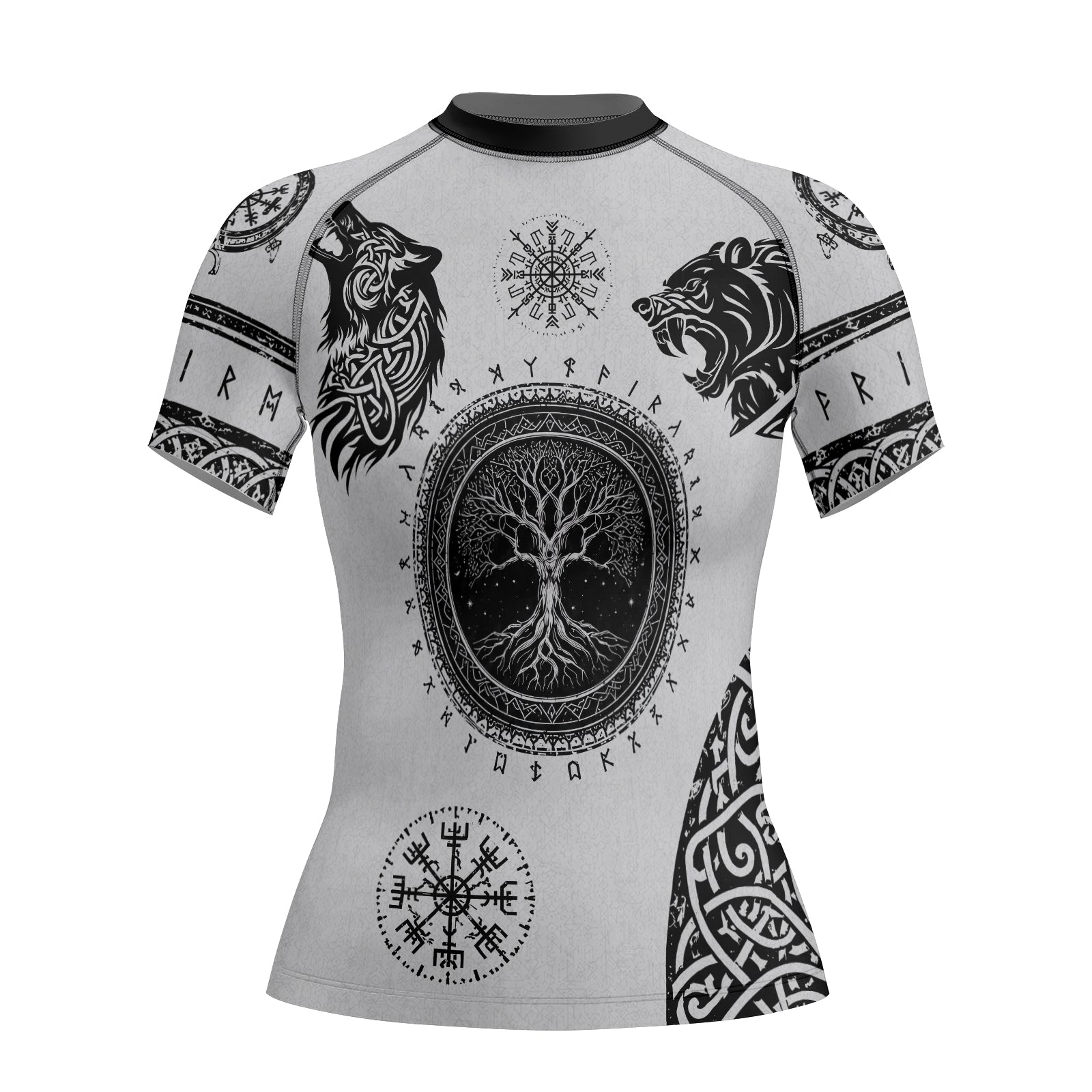 Rashninja Yggdrasil Bear Viking Women's Short Sleeve Rash Guard