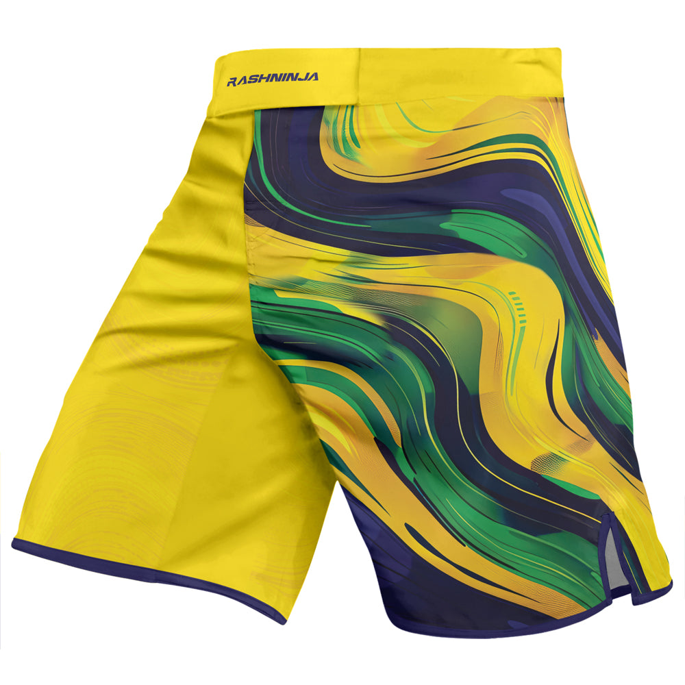 Rashninja Patriot Brazil Flag Men's Fight Shorts