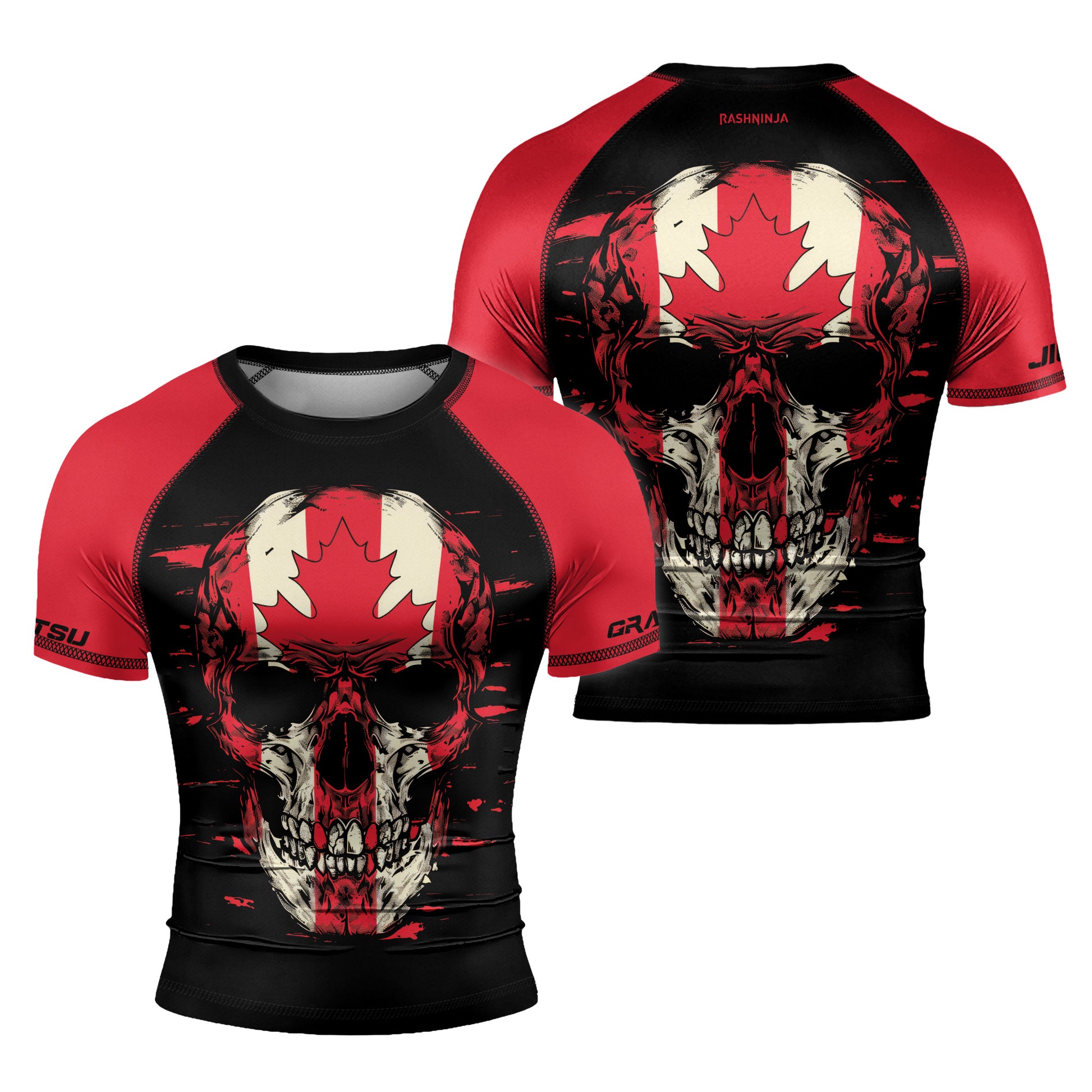 Rashninja Patriot Canada Flag Men's Short Sleeve Rash Guard