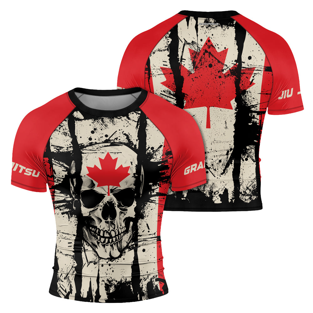 Rashninja Patriot Canada Flag Men's Short Sleeve Rash Guard