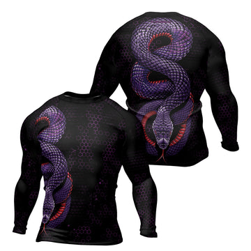 Rashninja Purple Snake Men's Long Sleeve Rash Guard