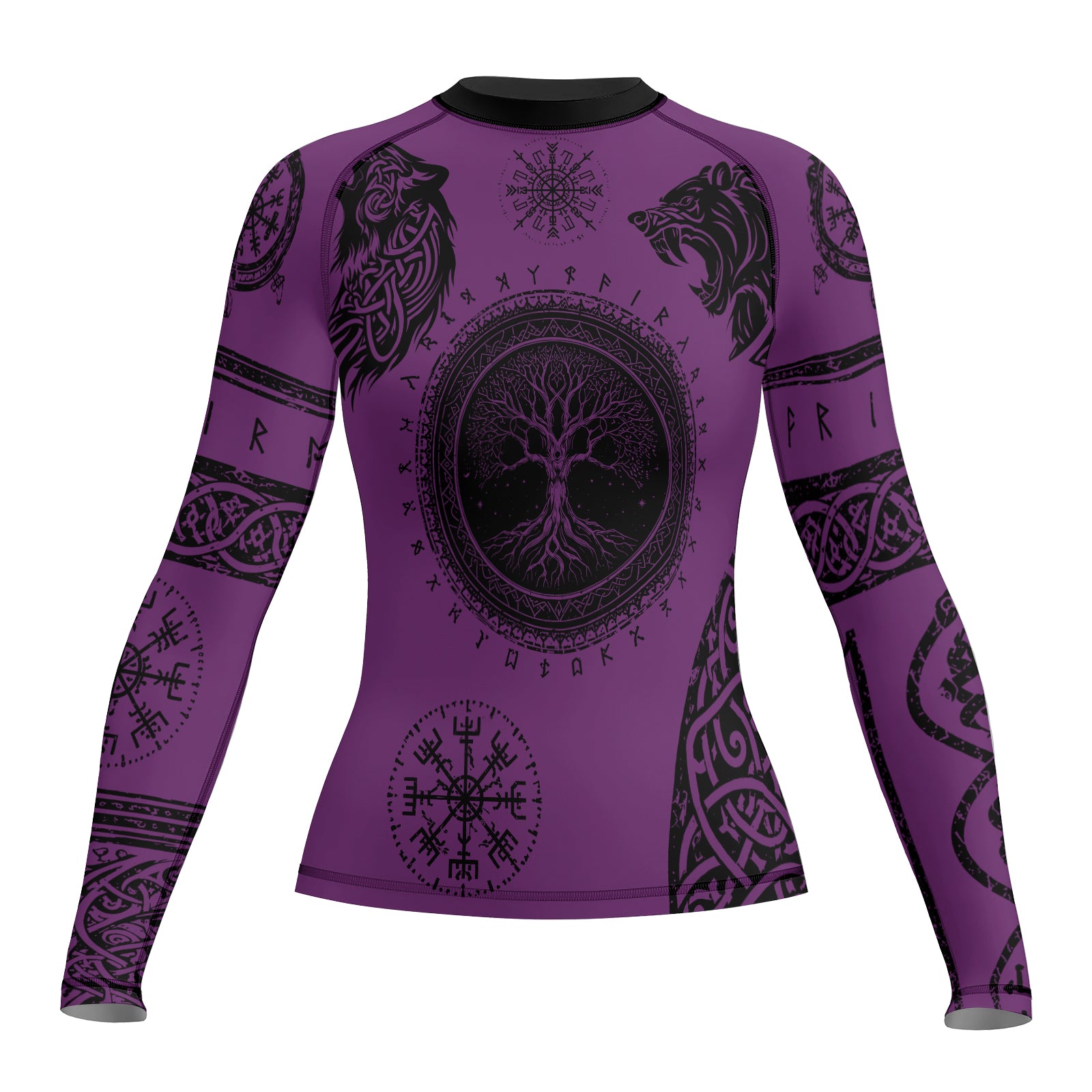 Rashninja Yggdrasil Bear Viking Women's Long Sleeve Rash Guard