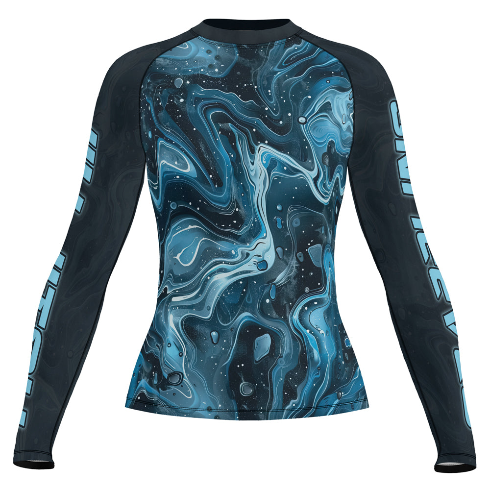 Rashninja Cyber Storm Turquoise Women's Long Sleeve Rash Guard