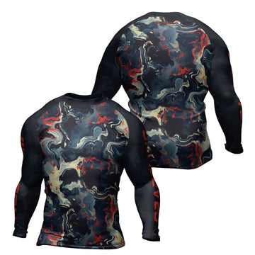 Rashninja Cyber Storm Fire Men's Long Sleeve Rash Guard
