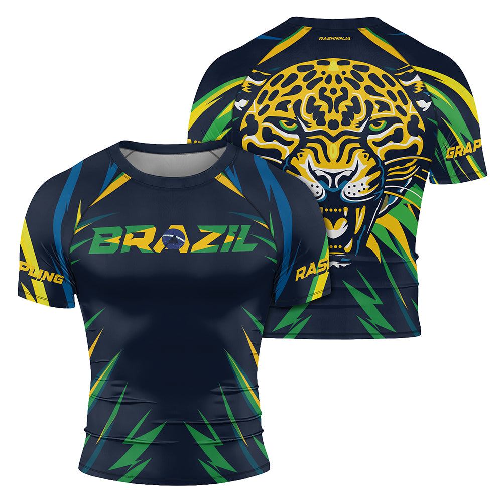 Rashninja Patriot Mexico Flag Men's Short Sleeve Rash Guard