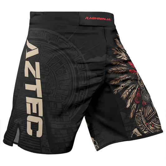 Rashninja Aztec Skull Feather Men's Fight Shorts