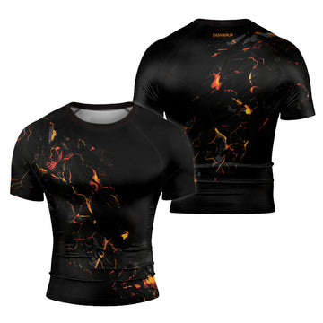 Rashninja Cyber Lava Men's Short Sleeve Rash Guard
