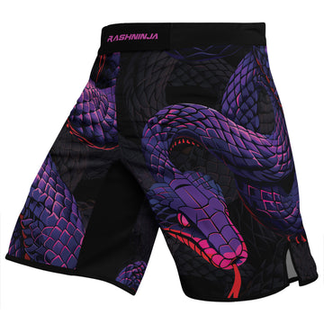 Rashninja Purple Snake Men's Fight Shorts