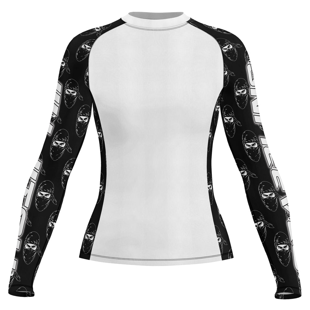 Rashninja Ninja Stealth Pattern White Women's Long Sleeve Rash Guard