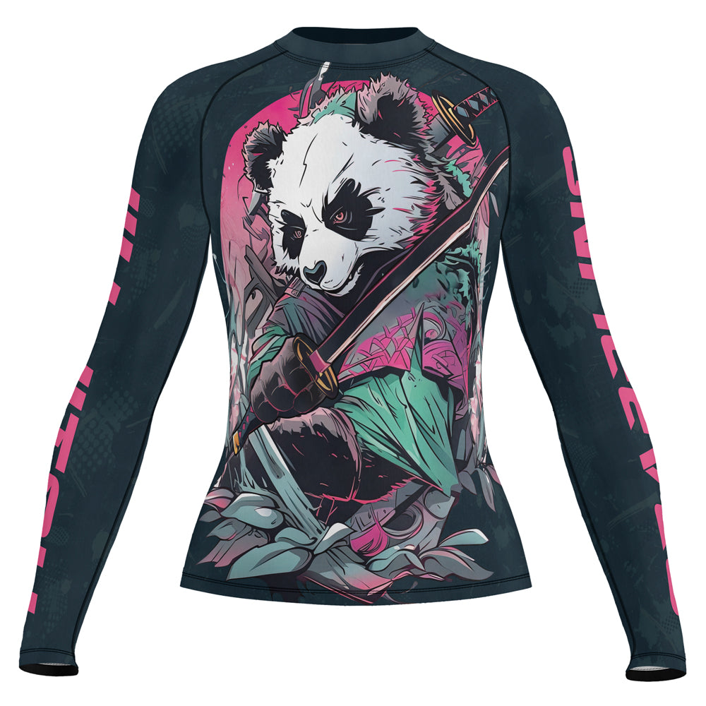 Rashninja Panda Samurai Crest Women's Long Sleeve Rash Guard