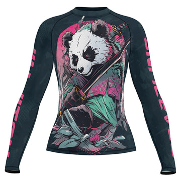 Rashninja Panda Samurai Crest Women's Long Sleeve Rash Guard