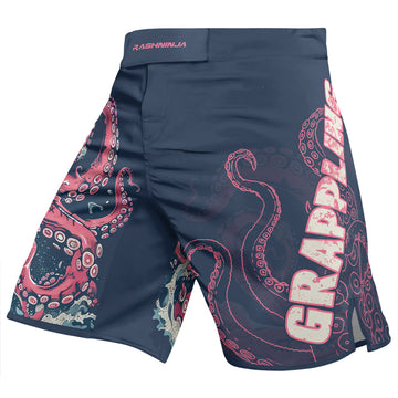 Rashninja Octopus Pink Kraken Men's Fight Shorts