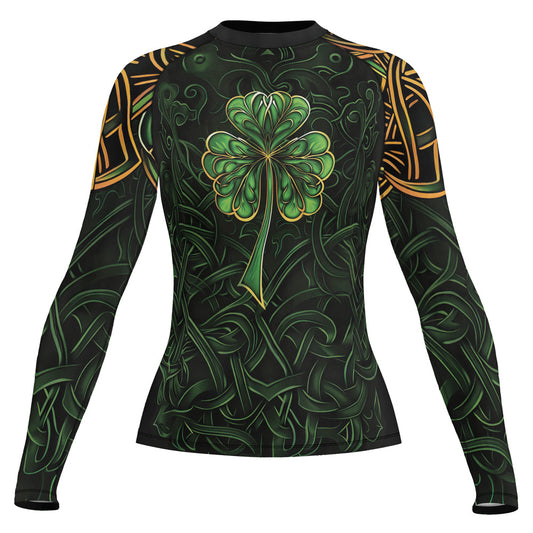Rashninja Irish Celtic Clover Women's Long Sleeve Rash Guard – St. Patrick's Day Edition