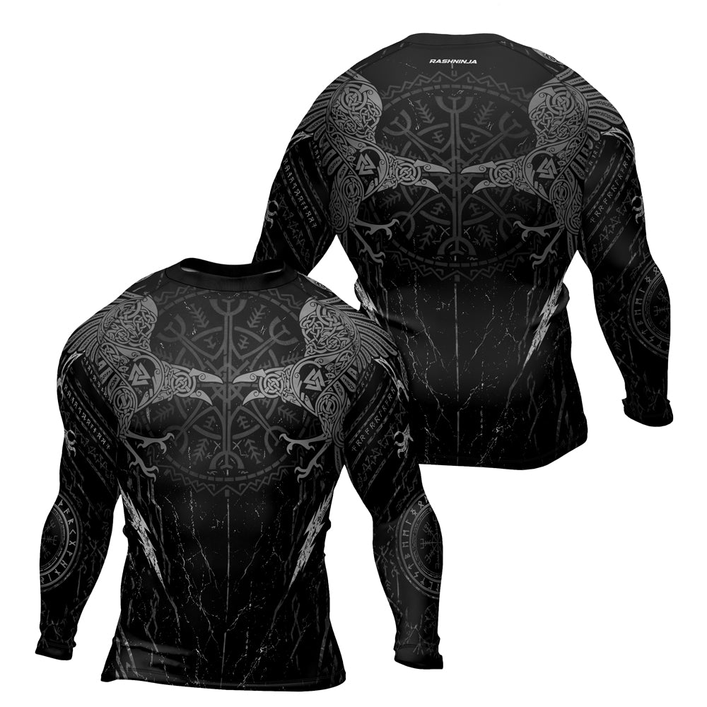 Rashninja Viking Raven Men's Long Sleeve Rash Guard