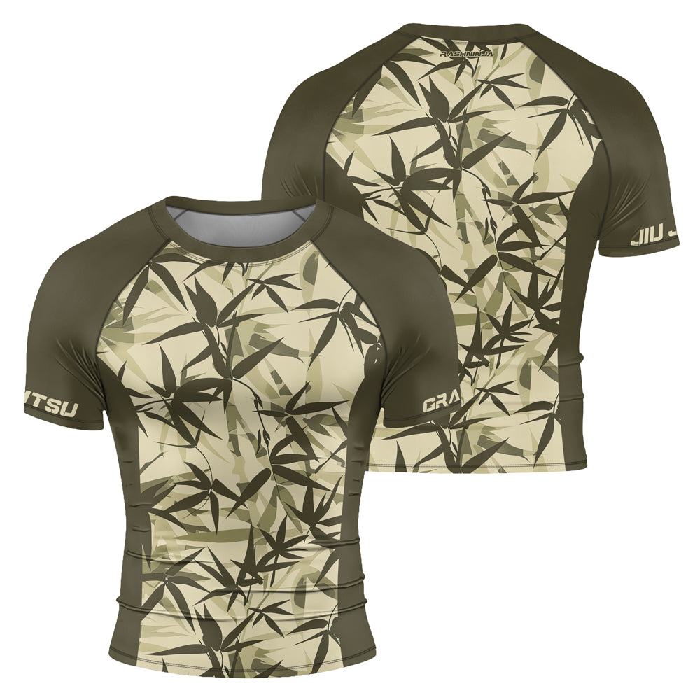 Bamboo Rash Guard Rashninja Bamboo Camouflage Men's Short Sleeve Rash Guard