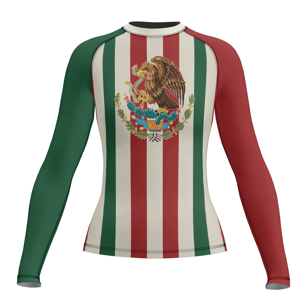 Rashninja Patriot Mexico Flag Women's Long Sleeve Rash Guard