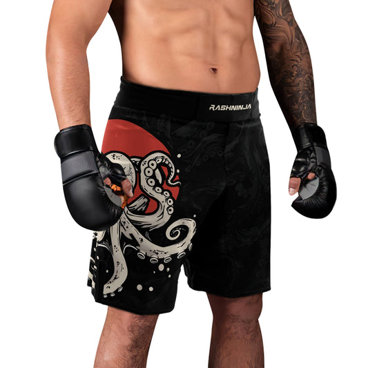 Rashninja Octopus Red Sun Men's Fight Shorts