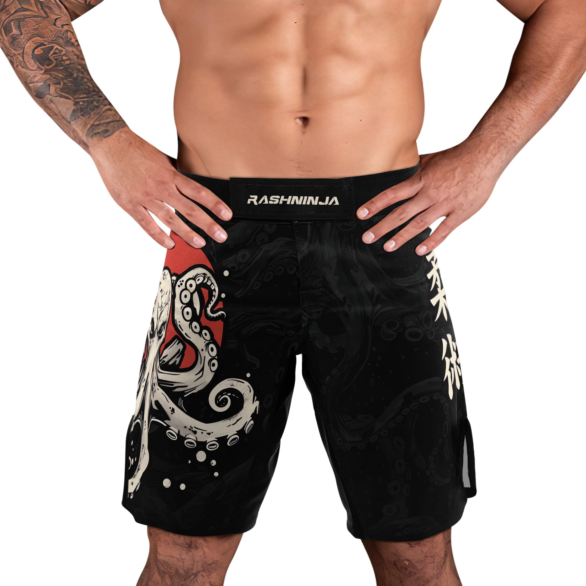 Rashninja Octopus Red Sun Men's Fight Shorts