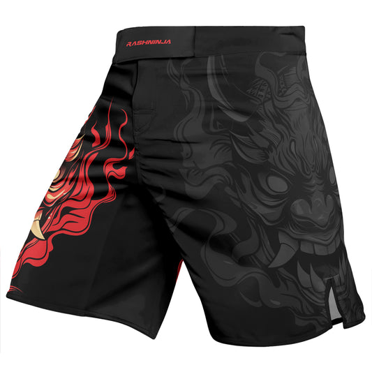 Rashninja Samurai Oni Flames Men's Fight Shorts