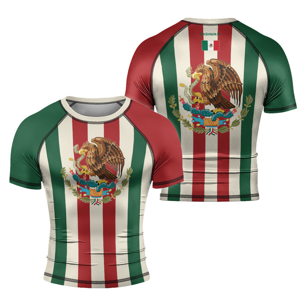 Rashninja Patriot Mexico Flag Men's Short Sleeve Rash Guard