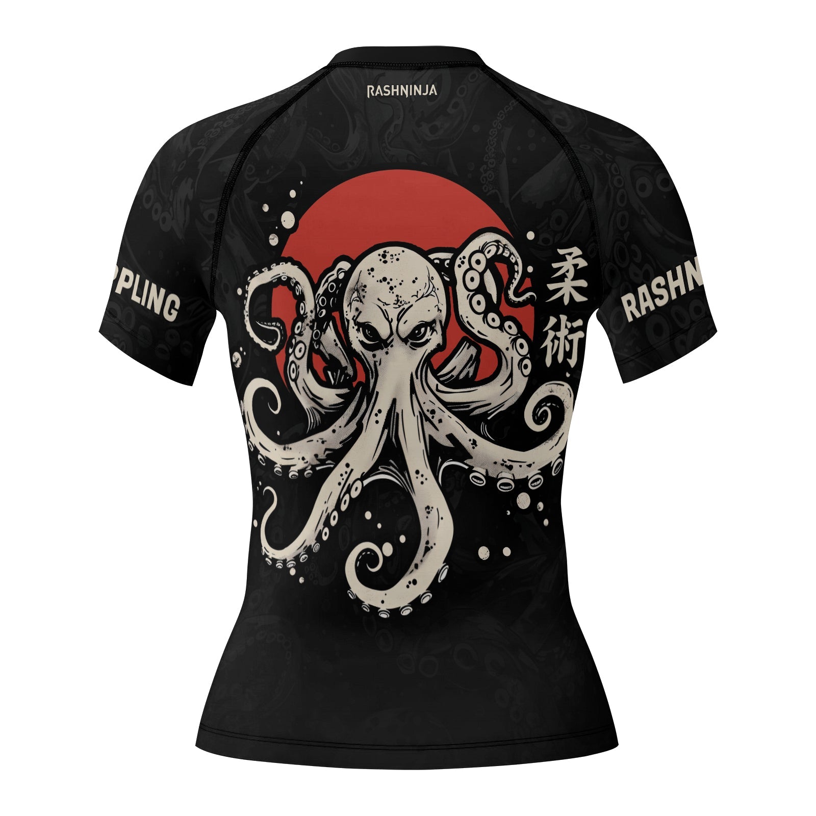 Rashninja Octopus Red Sun Women's Short Sleeve Rash Guard