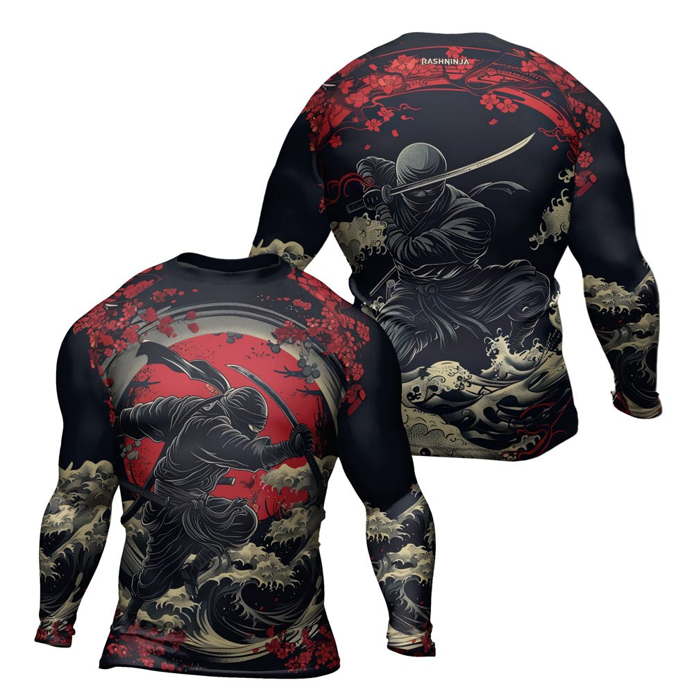 Rashninja Ninja Great Wave Men's Long Sleeve Rash Guard