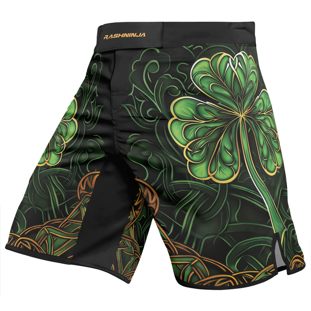Rashninja Irish Celtic Clover Men's Fight Shorts – St. Patrick's Day Edition