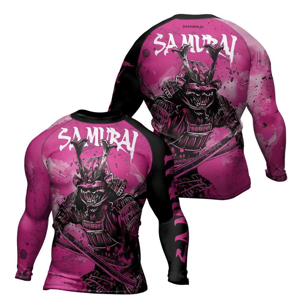 Rashninja Samurai Pink Fury Men's Long Sleeve Rash Guard