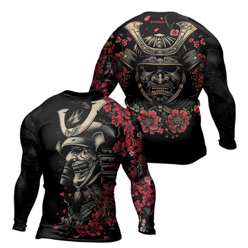 Rashninja Samurai Golden Mask Men's Long Sleeve Rash Guard