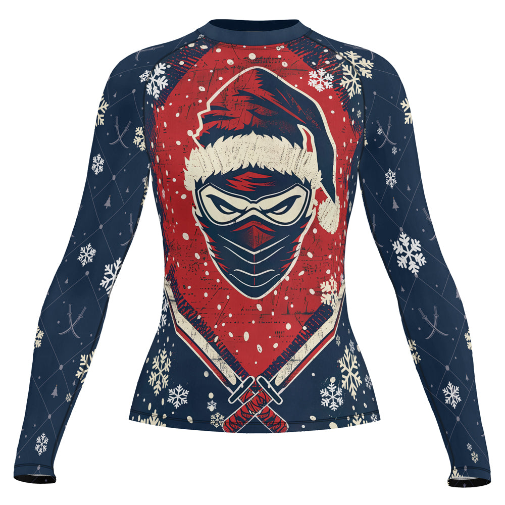 Rashninja Christmas Ninja Santa Women's Long Sleeve Rash Guard