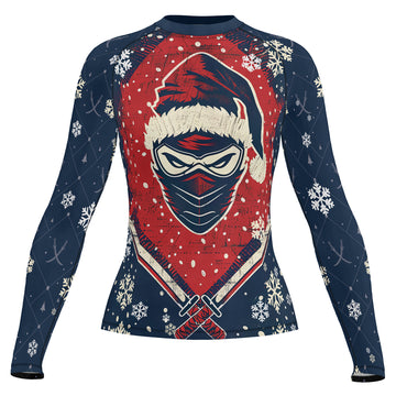 Rashninja Christmas Ninja Santa Women's Long Sleeve Rash Guard