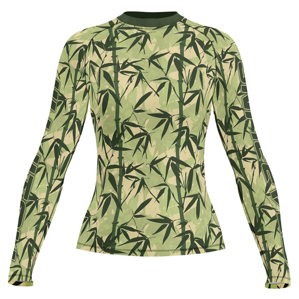 Bamboo Rash Guard Rashninja Camouflage Bamboo Leaf Blend Women's Long Sleeve Rash Guard