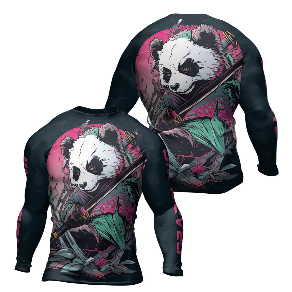 Rashninja Panda Samurai Crest Men's Long Sleeve Rash Guard