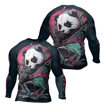 Rashninja Panda Samurai Crest Men's Long Sleeve Rash Guard