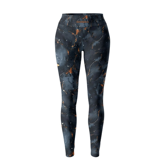 Rashninja Cyber Storm Marble Black Women's Leggings