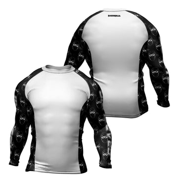 Rashninja Ninja Stealth Pattern White Men's Long Sleeve Rash Guard