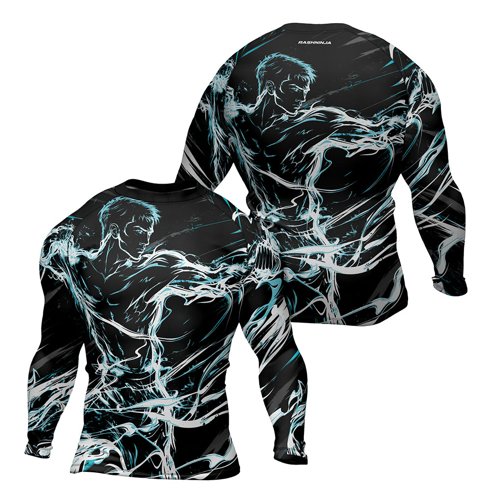 Rashninja Cyber Shadow Fighter Men's Long Sleeve Rash Guard
