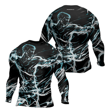 Rashninja Cyber Shadow Fighter Men's Long Sleeve Rash Guard