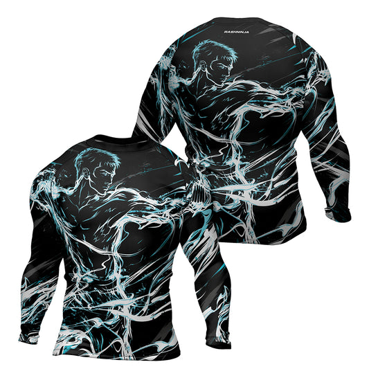 Rashninja Cyber Shadow Fighter Men's Long Sleeve Rash Guard