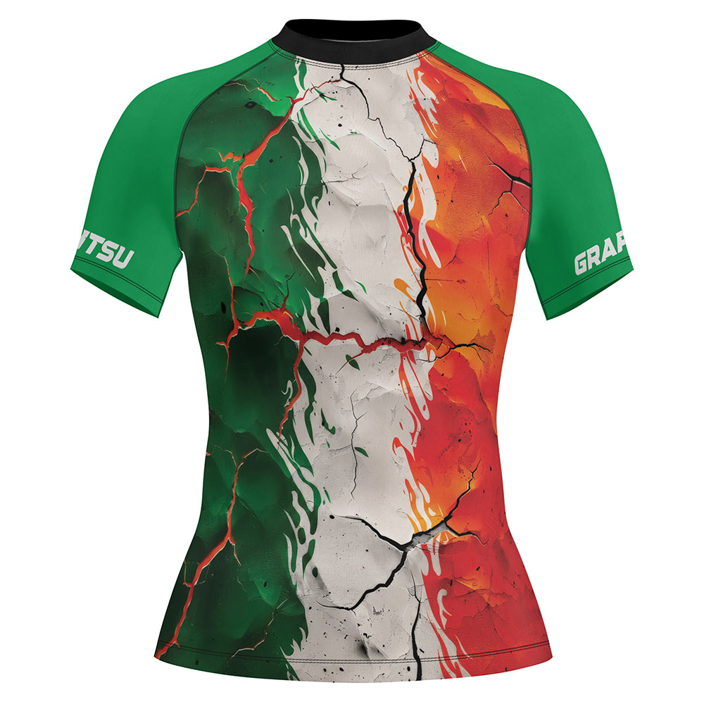 Rashninja Patriot Mexico Flag Women's Short Sleeve Rash Guard