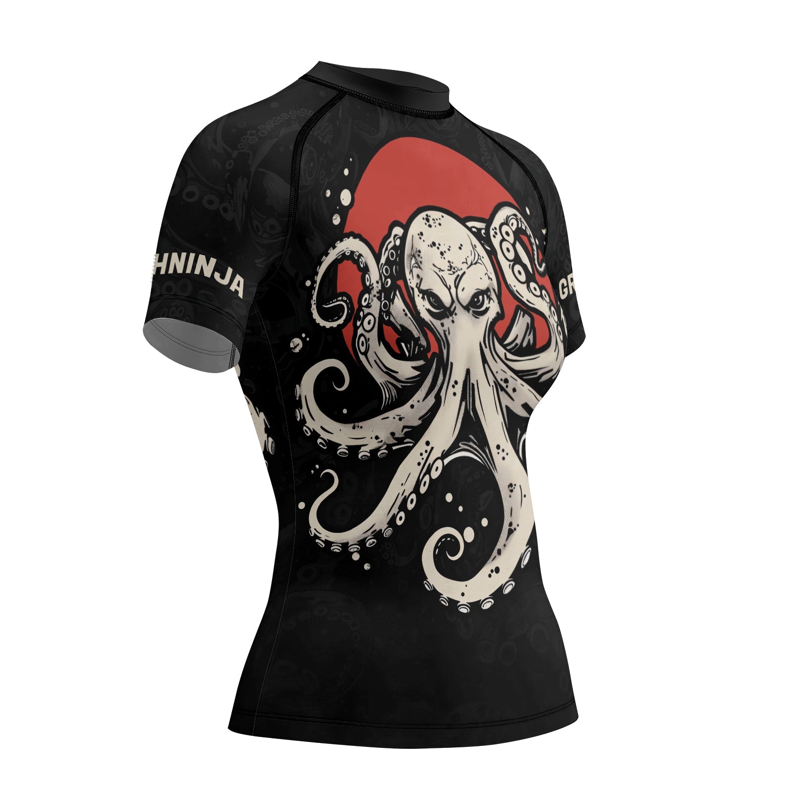 Rashninja Octopus Red Sun Women's Short Sleeve Rash Guard