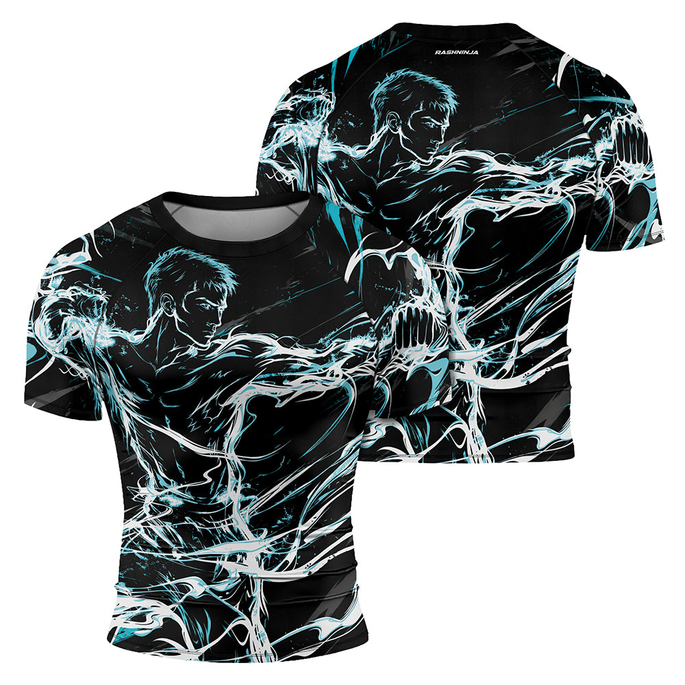 Rashninja Cyber Shadow Fighter Men's Short Sleeve Rash Guard