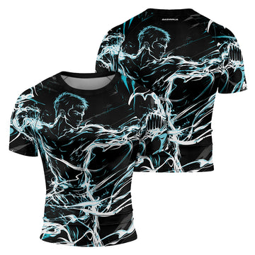 Rashninja Cyber Shadow Fighter Men's Short Sleeve Rash Guard