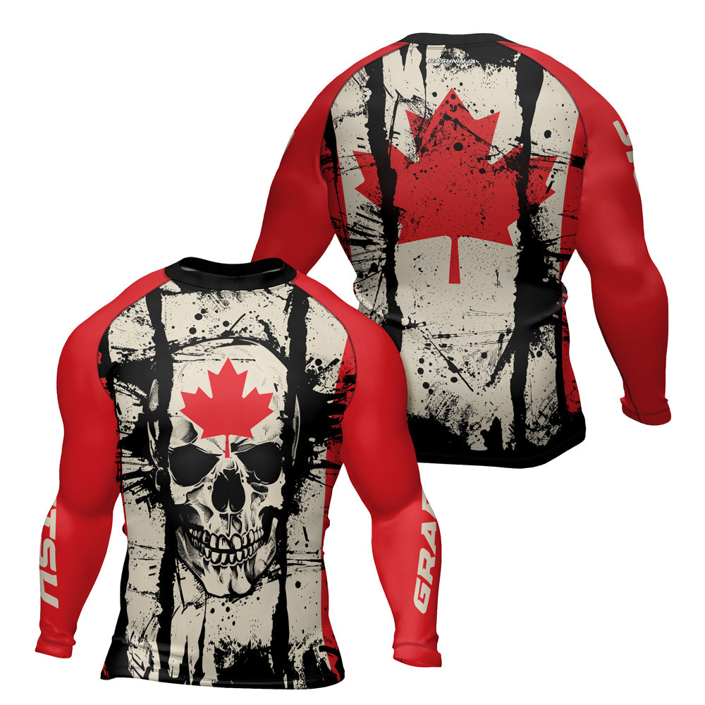Rashninja Patriot Canada Flag Men's Long Sleeve Rash Guard