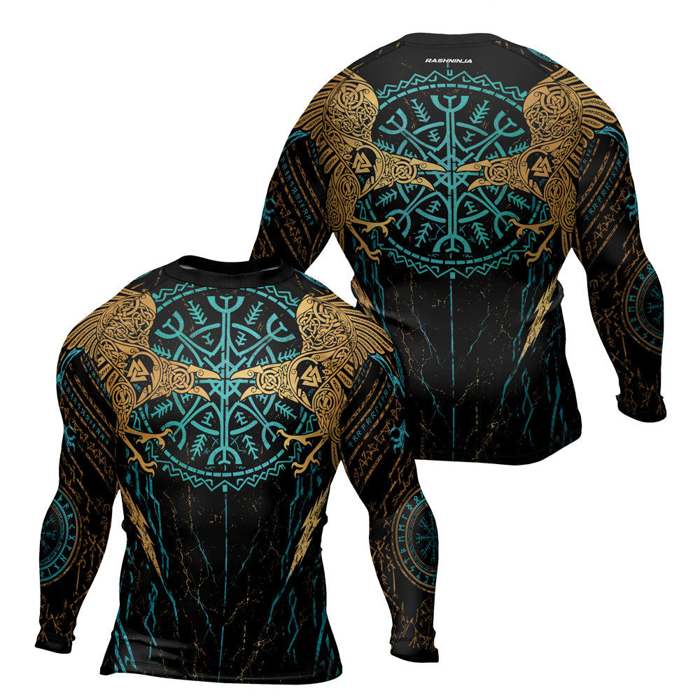 Rashninja Viking Raven Men's Long Sleeve Rash Guard