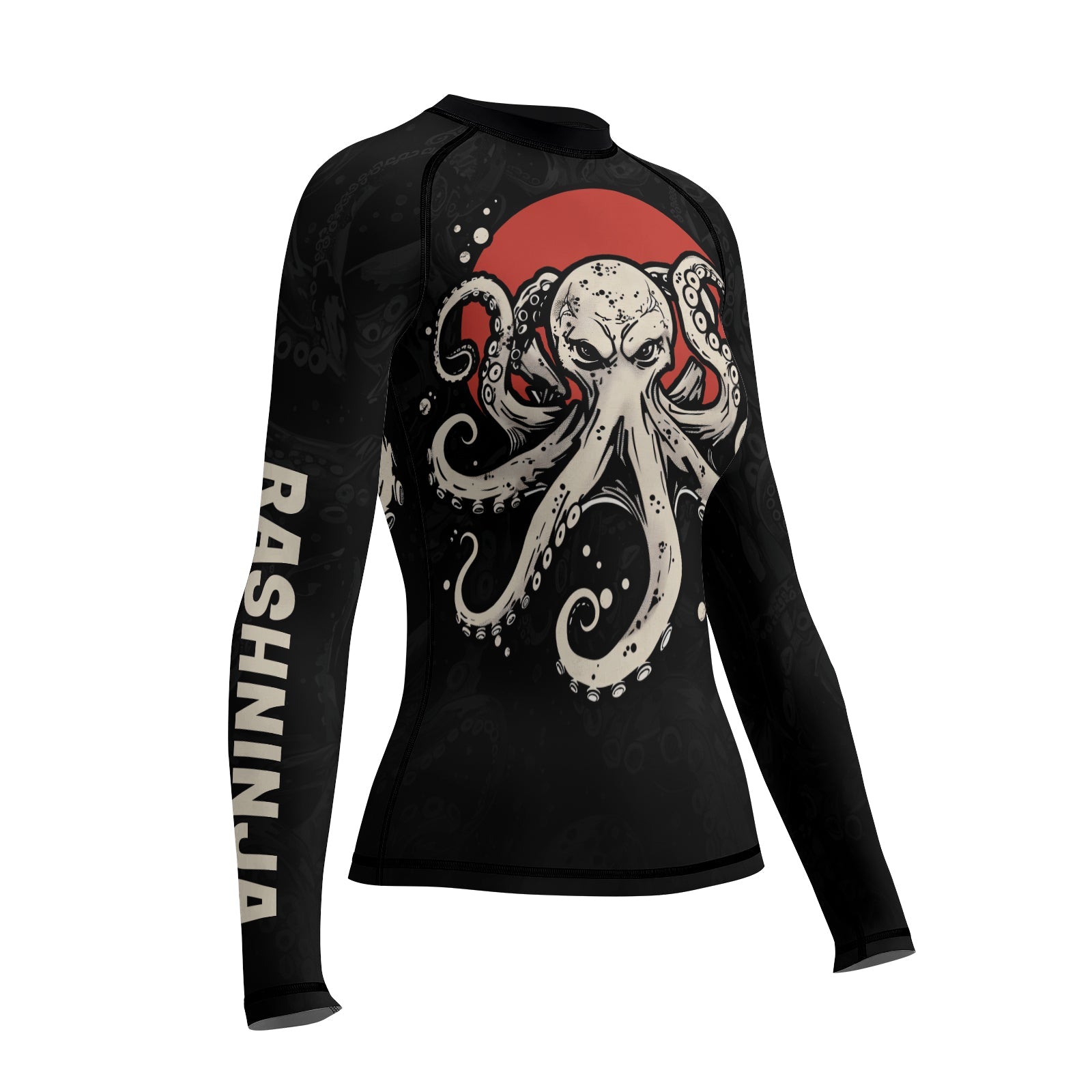 Rashninja Octopus Red Sun Women's Long Sleeve Rash Guard